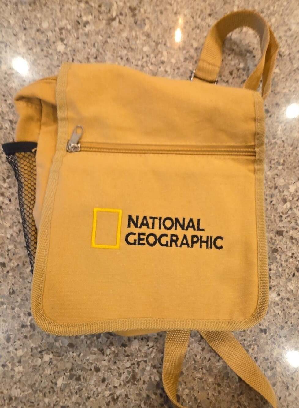 National Geographic Yellow Canvas Crossbody Messenger Travel Bag